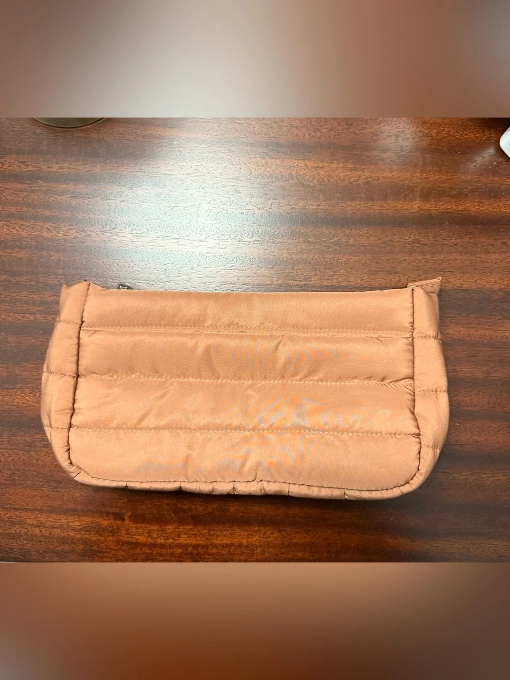 Ulta Beauty Quilted Cosmetic Pouch in Light Brown